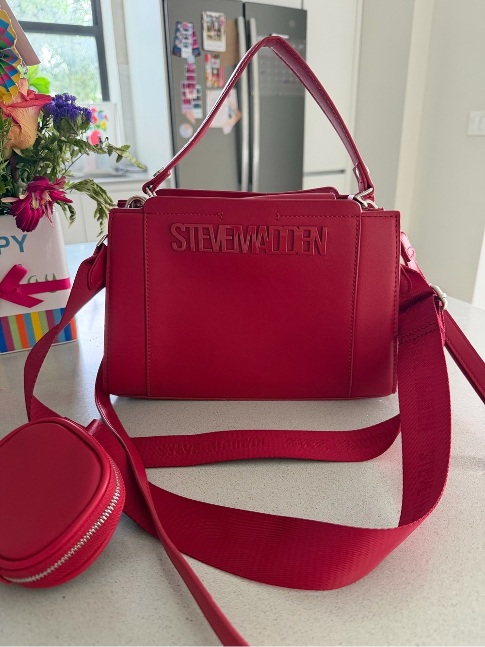 Steve Madden Red Top-Handle Bag